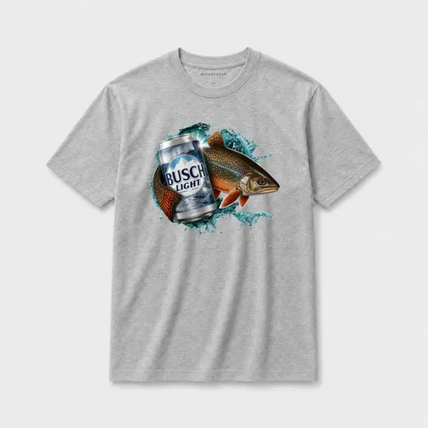 Brook trout busch light classic t shirt gray20brook20trout20busch20light20classic.webp