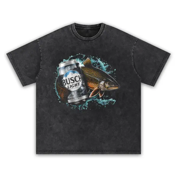Brook trout busch light classic vintage t shirt washed20black20brook20trout20busch20light20classic20vintage.webp
