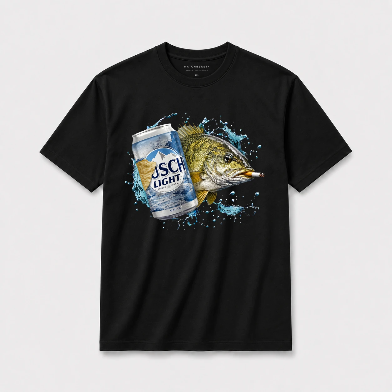 Busch light small mouth bass t shirt black20busch20light20small20mouth20bass.webp