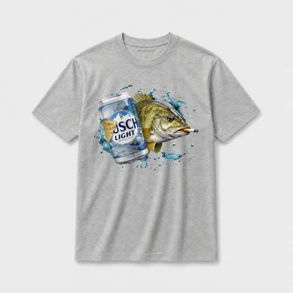 Busch light small mouth bass t shirt gray20busch20light20small20mouth20bass.webp
