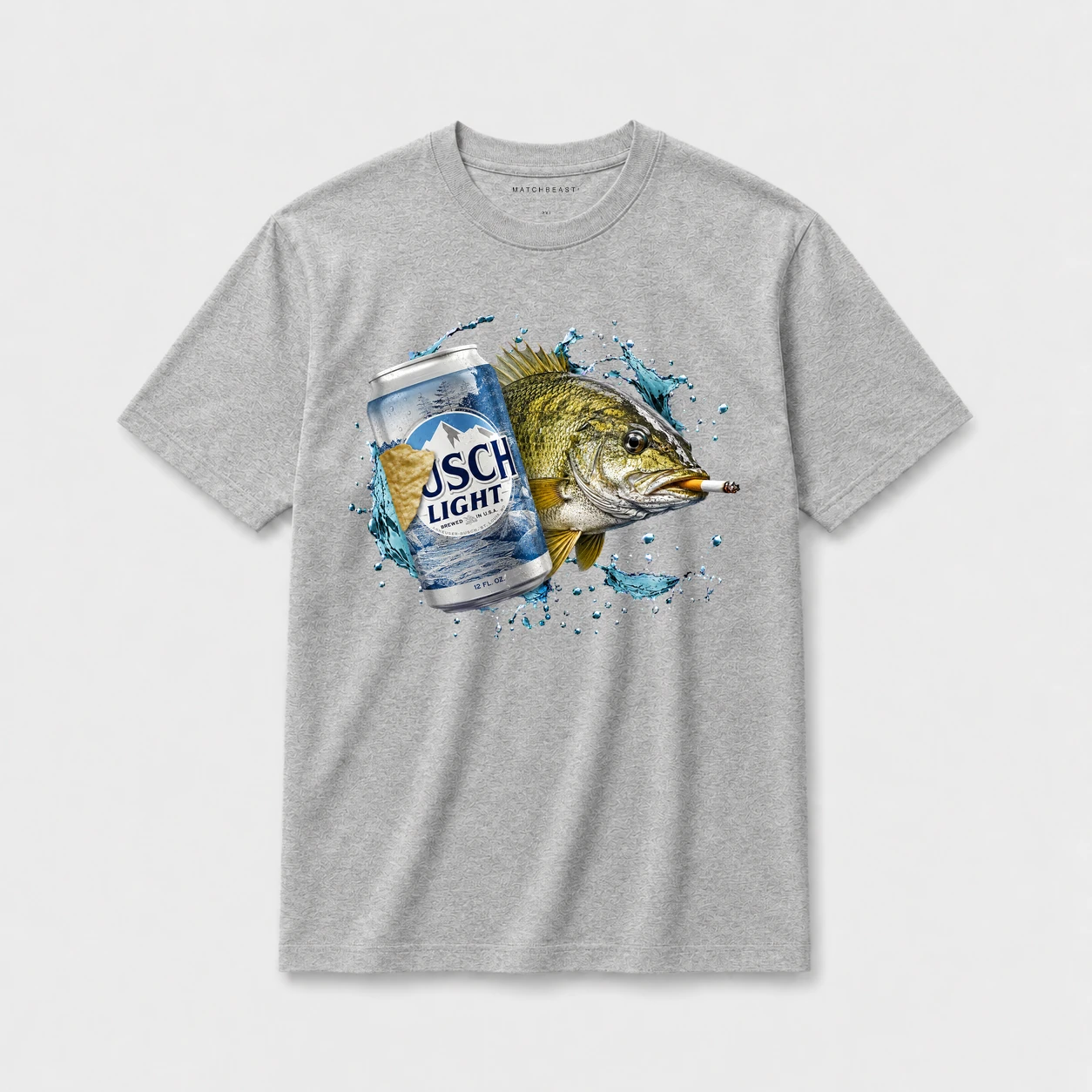 Busch light small mouth bass t shirt gray20busch20light20small20mouth20bass.webp