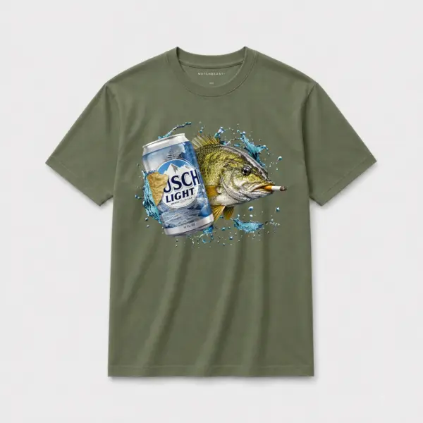 Busch light small mouth bass t shirt olive20green20busch20light20small20mouth20bass.webp