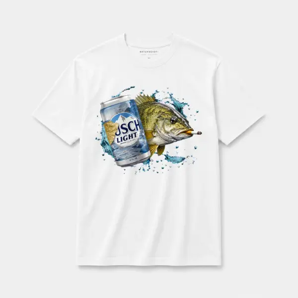 Busch light small mouth bass t shirt white20busch20light20small20mouth20bass.webp