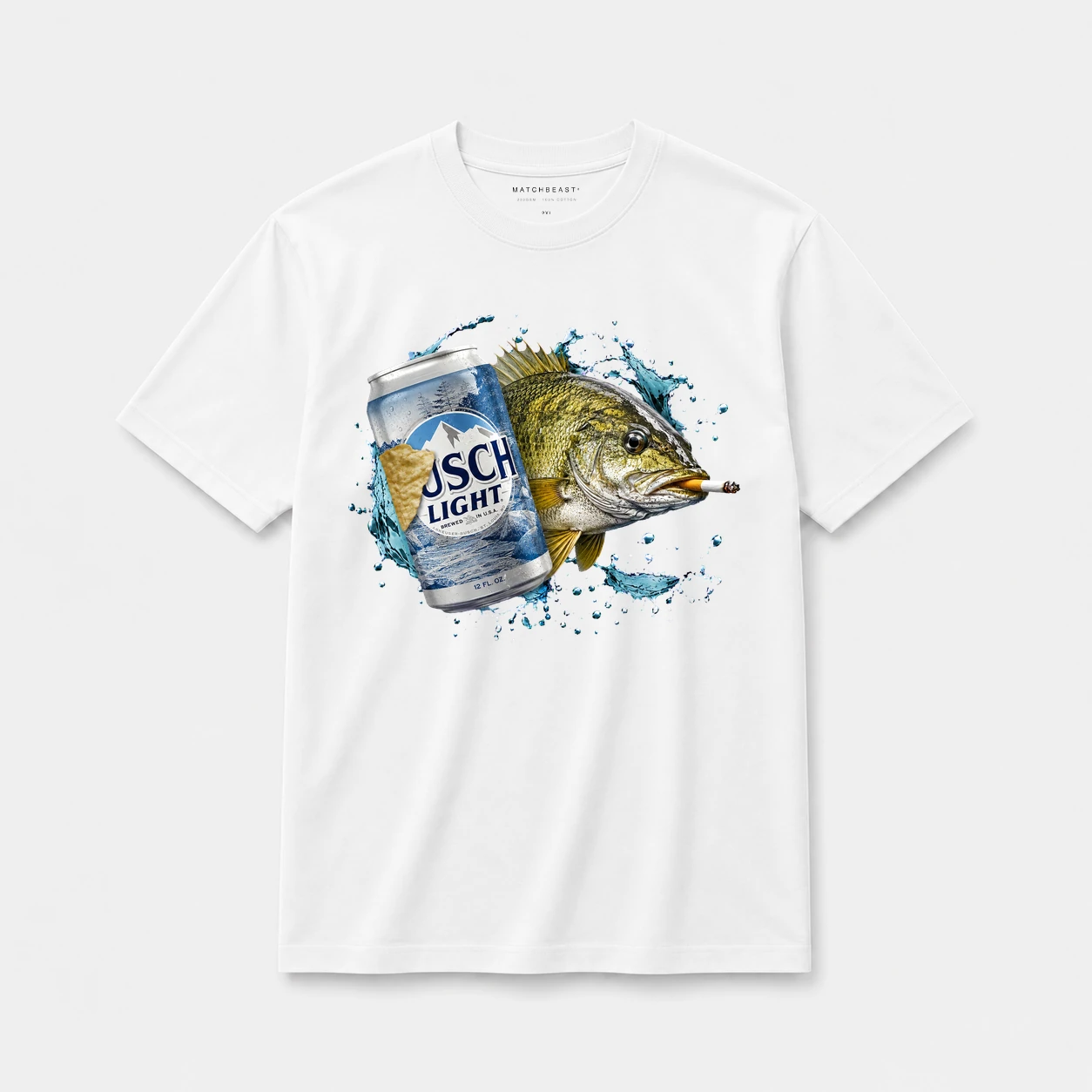 Busch light small mouth bass t shirt white20busch20light20small20mouth20bass.webp