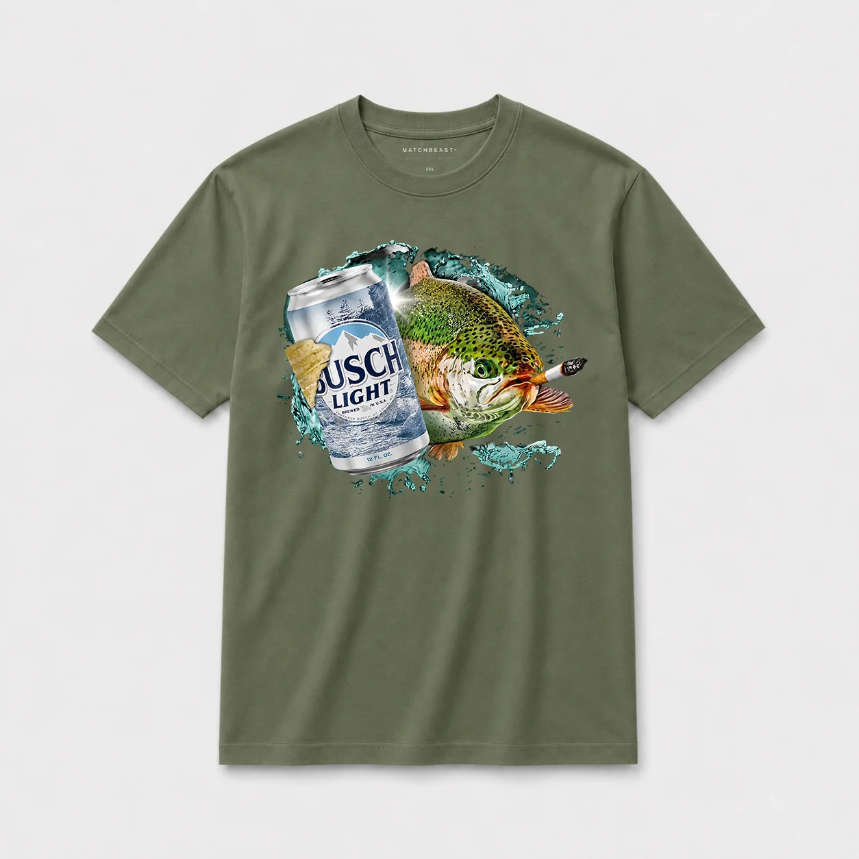 Busch light trout t shirt gn