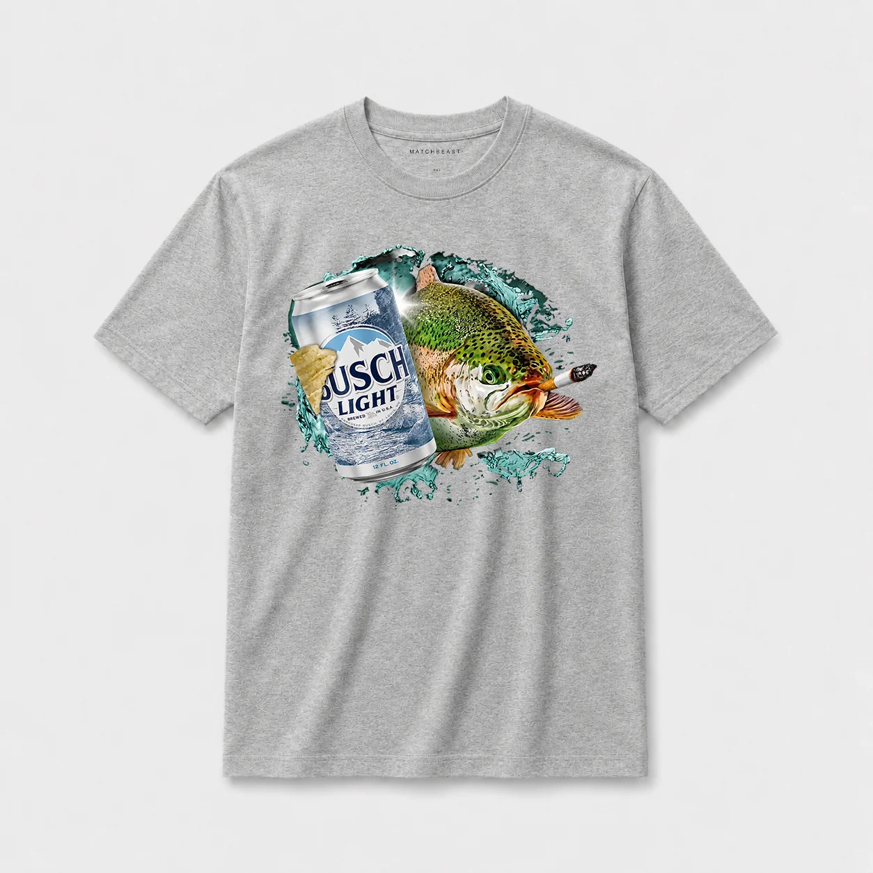 Busch light trout t shirt gy