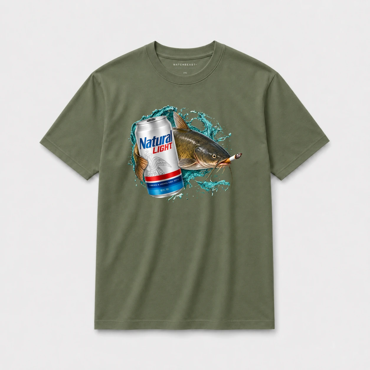 Catfish natty t shirt olive20green20catfish20natty.webp