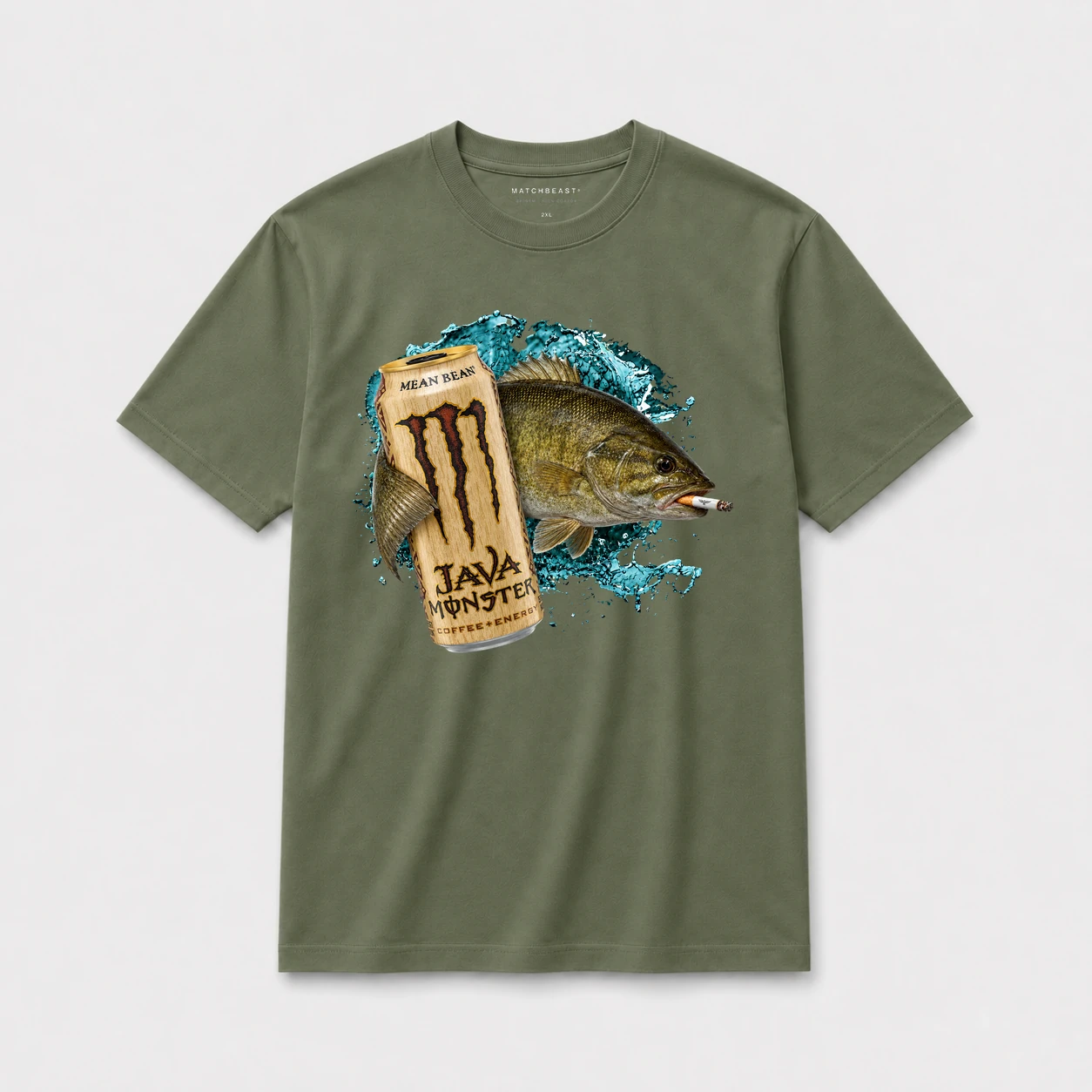 Coffee boost smallmouth t shirt olive20green20coffee20boost20smallmouth.webp
