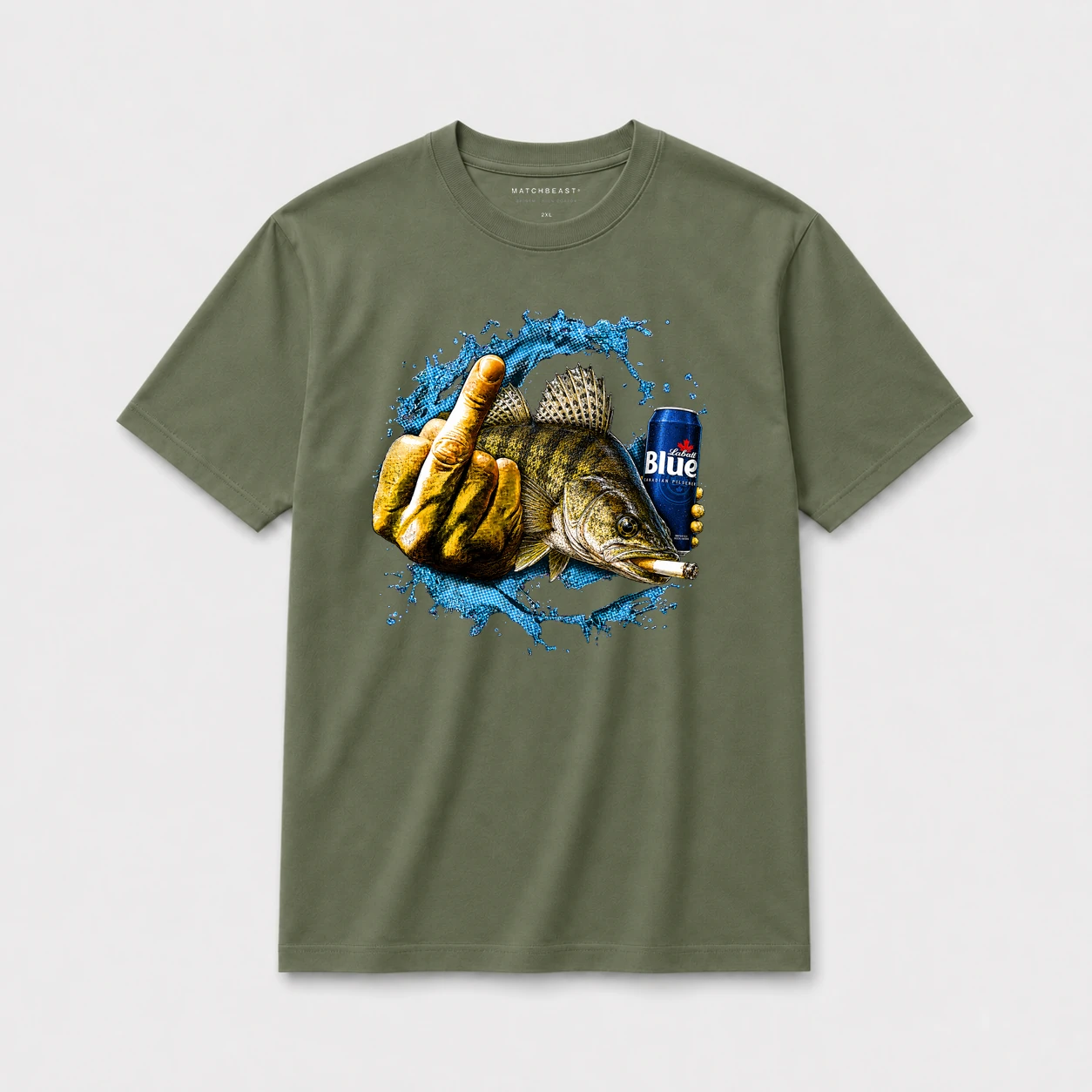 Cold one flip off walleye t shirt olive20green20cold20one20flip off20walleye20t shirt.webp