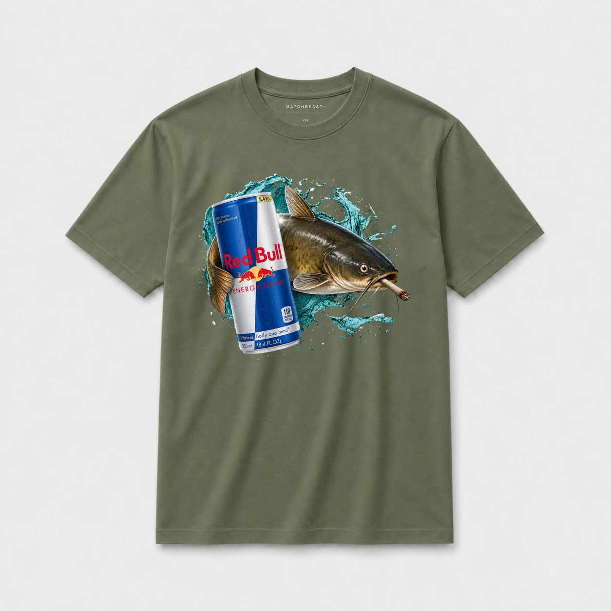 Energy rush catfish joint t shirt olive20green20energy20rush20catfish20joint.webp