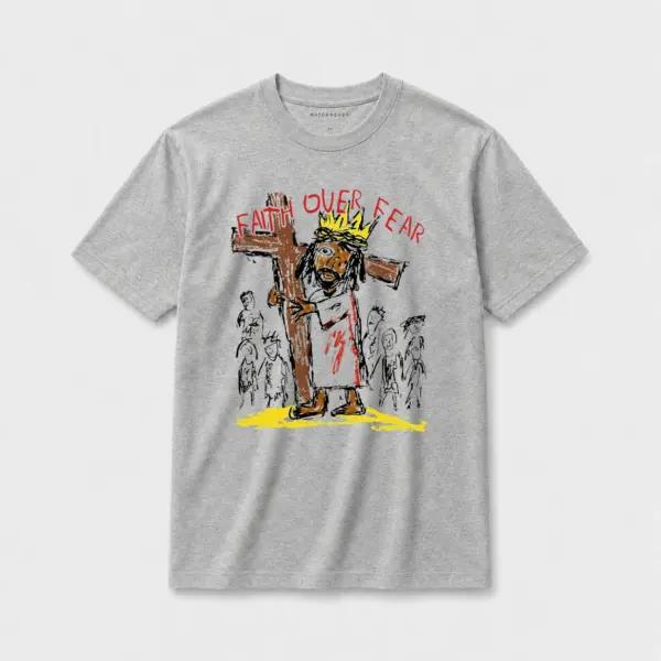 Faith over fear t shirt gray2001.webp
