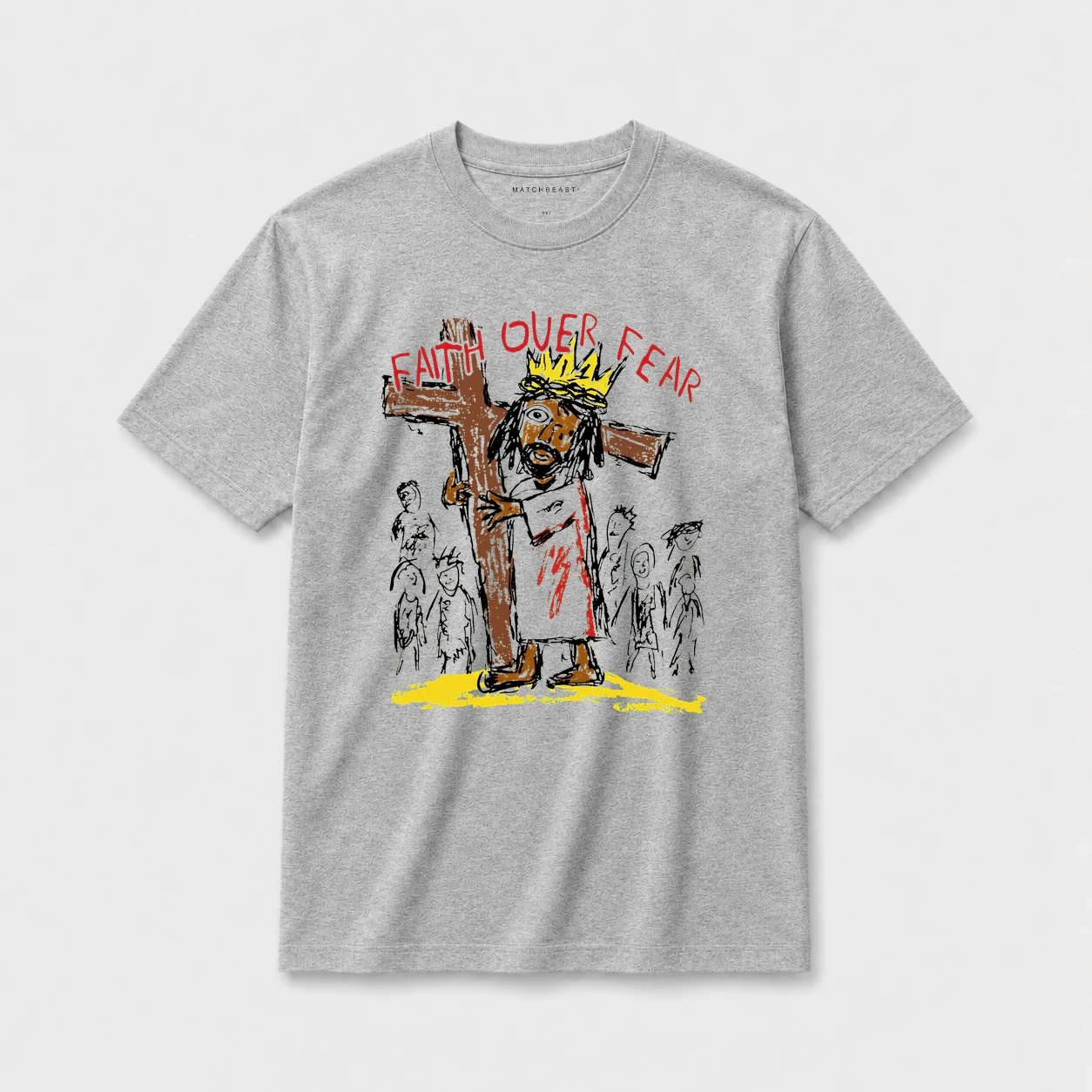 Faith over fear t shirt gray2001.webp