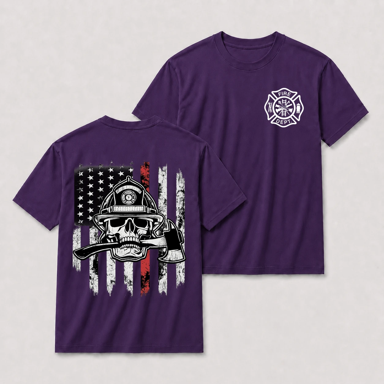 Firefighter skull flag oversize tee purple20firefighter20skull20flag20t shirt.webp