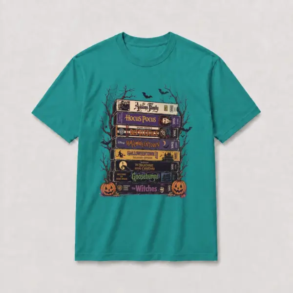 Halloween movie night t shirt teal20halloween20movie20night.webp