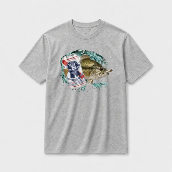 Largemouth bass blue ribbon joint t shirt gray20largemouth20bass20blue20ribbon20joint.webp