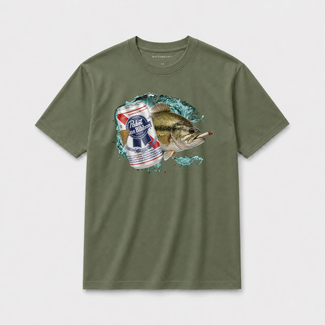 Largemouth bass blue ribbon joint t shirt olive20green20largemouth20bass20blue20ribbon20joint.webp