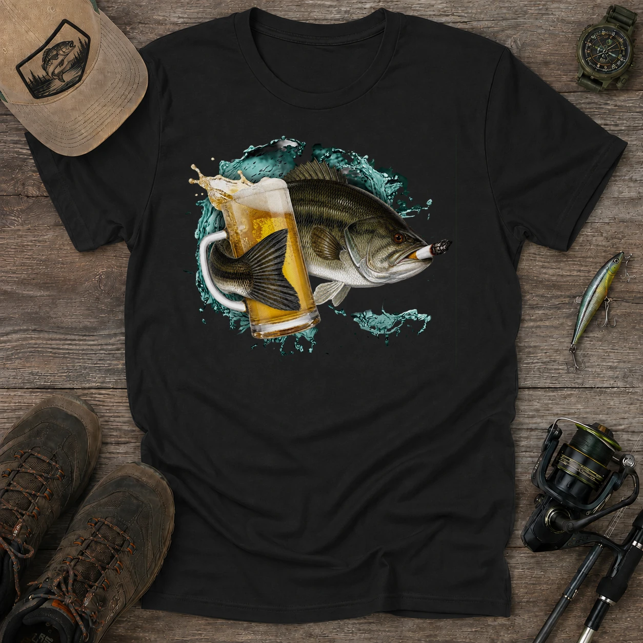 Largemouth cold catch t shirt black20largemouth20cold20catch.webp