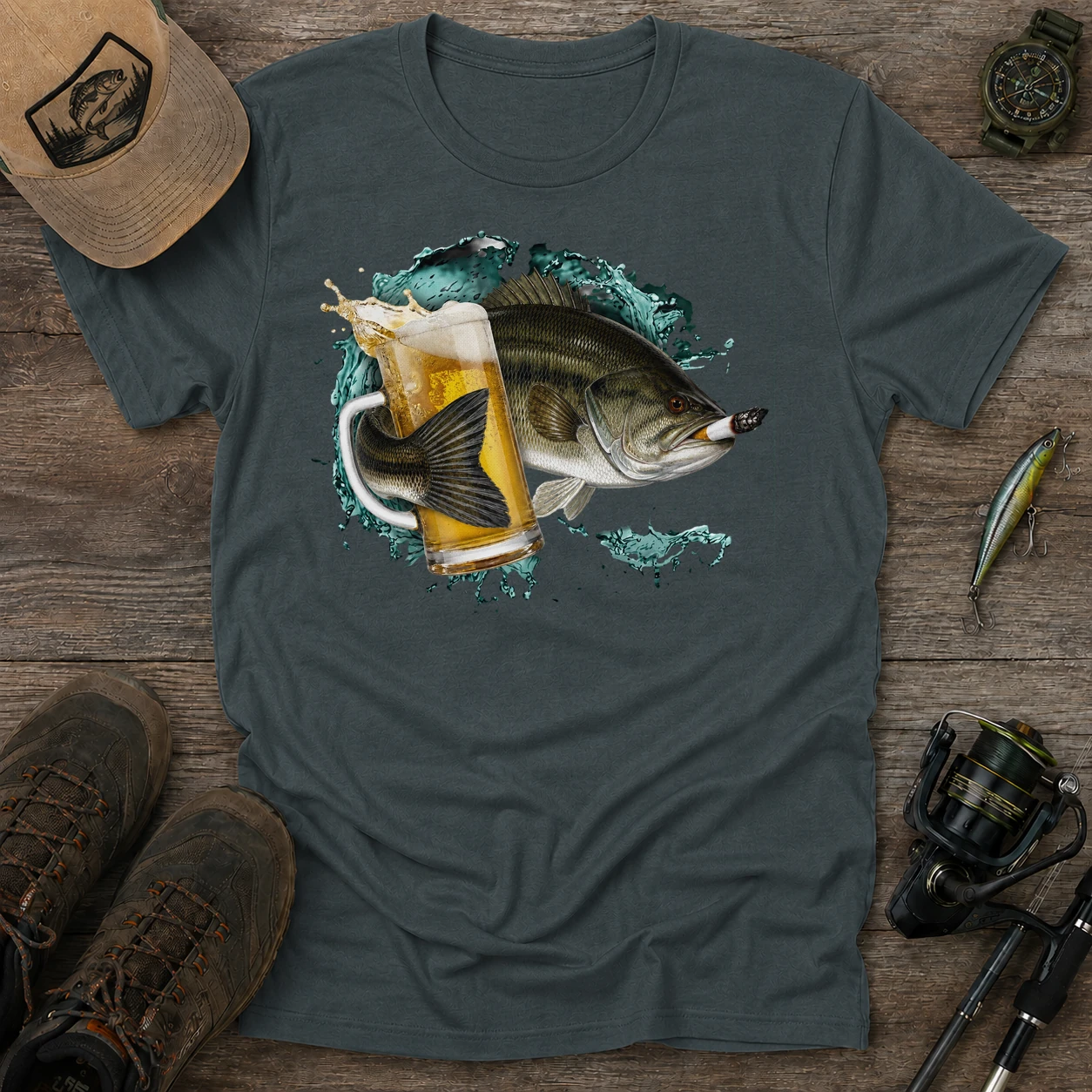 Largemouth cold catch t shirt dark gray20largemouth20cold20catch.webp