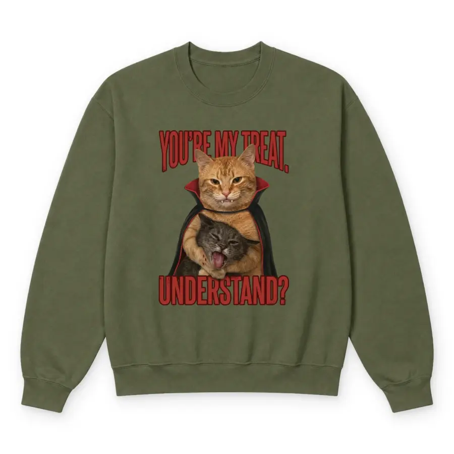 My treat sweatshirt olive20my20treat.webp