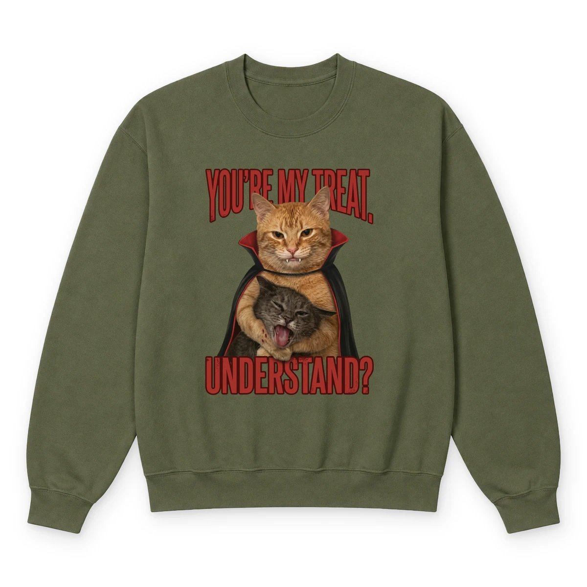 My treat sweatshirt olive20my20treat.webp