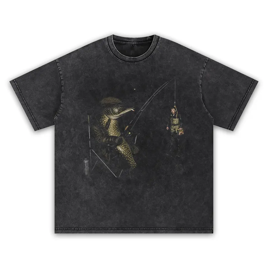 Northern pike after dark t shirt washed20black20northern20pike20after20dark.webp
