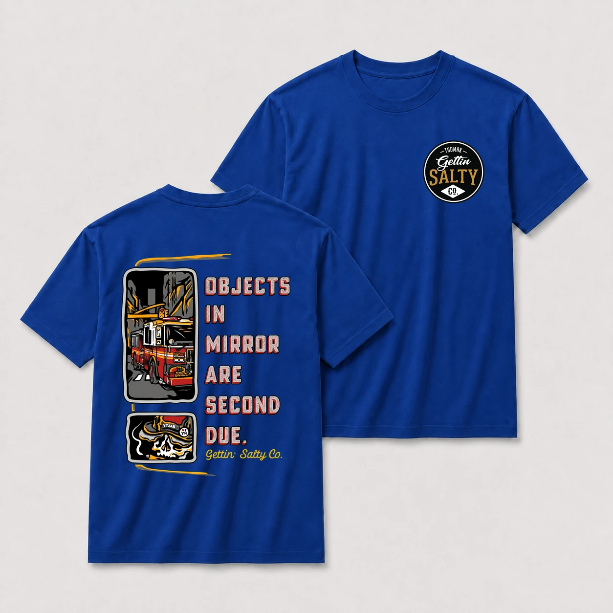 Objects in mirror firefighter oversize tee blue20objects20in20mirror20firefighter20t shirt.webp