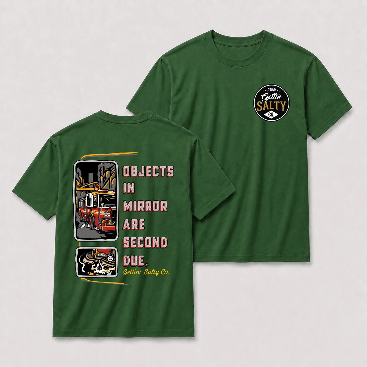 Objects in mirror firefighter oversize tee green20objects20in20mirror20firefighter20t shirt.webp