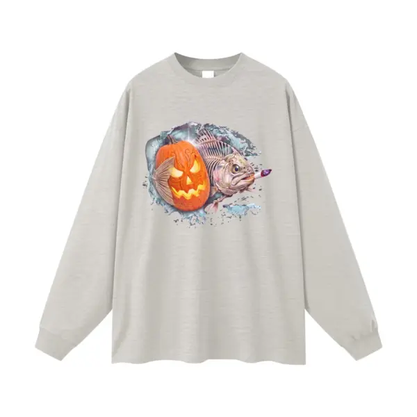 Pumpkin bones trout smoke premium long sleeve t shirt gray 120pumpkin20bones20trout20smoke.webp