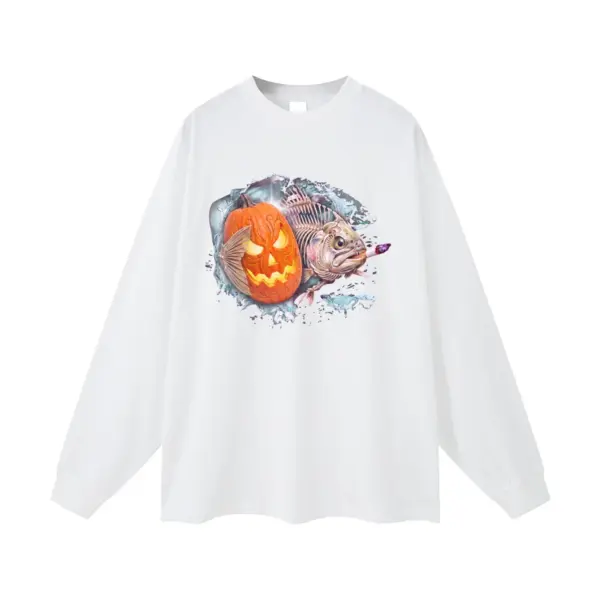 Pumpkin bones trout smoke premium long sleeve t shirt white 120pumpkin20bones20trout20smoke.webp