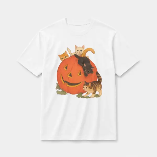Pumpkin cat crew t shirt white20pumpkin20cat20crew.webp