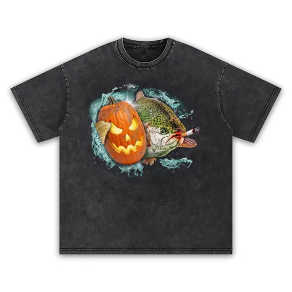 Pumpkin trout smoke vintage t shirt washed20black20pumpkin20trout20smoke.webp