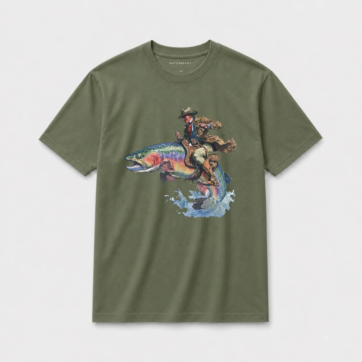 Rainbow rider t shirt olive20green20rainbow20rider.webp