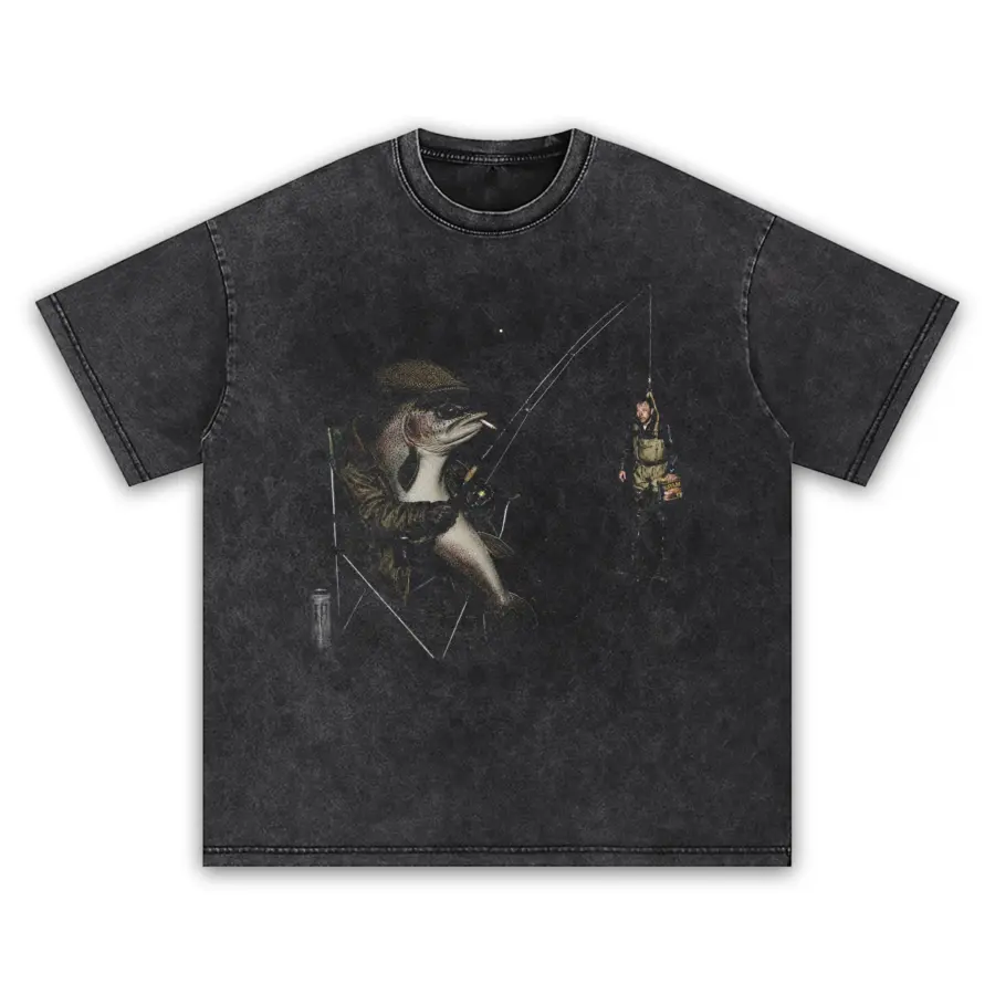 Rainbow trout after dark t shirt washed20black20rainbow20trout20after20dark.webp