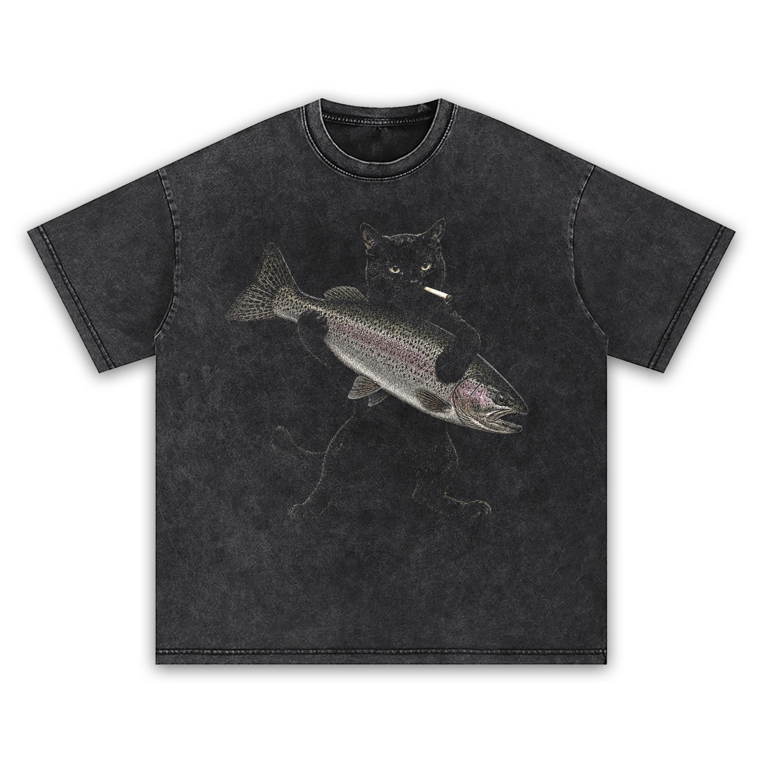 Trout bandit t shirt washed20black20trout20bandit.webp