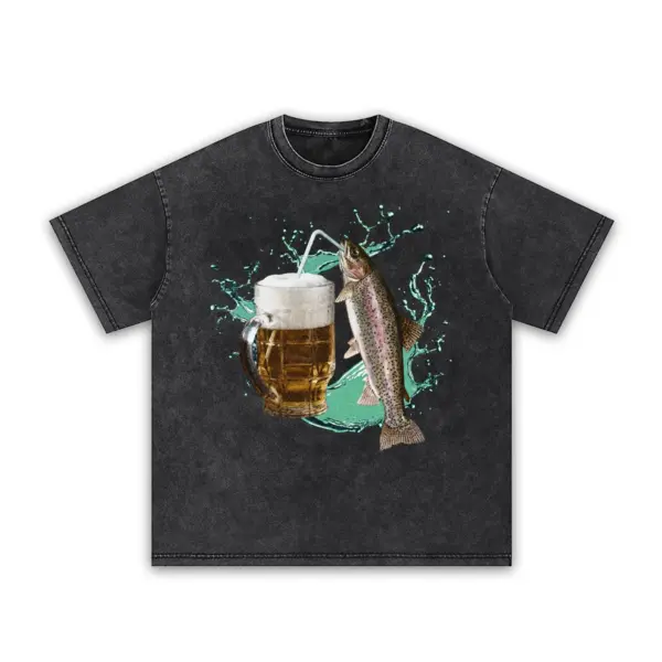 Trout beer 2 premium t shirt washed20black20trout beer 2.webp