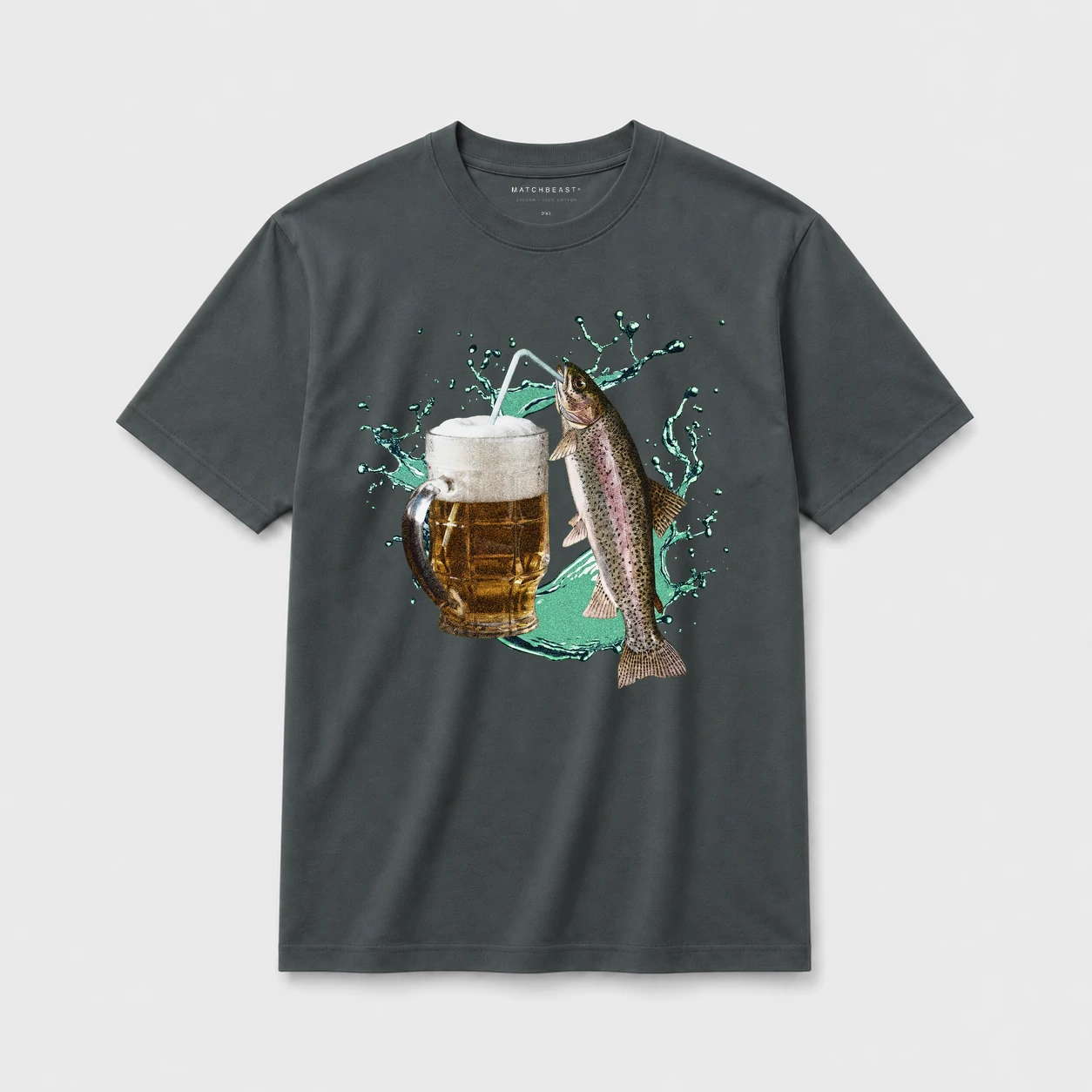 Trout beer 2 t shirt dark20gray20trout beer 2.webp