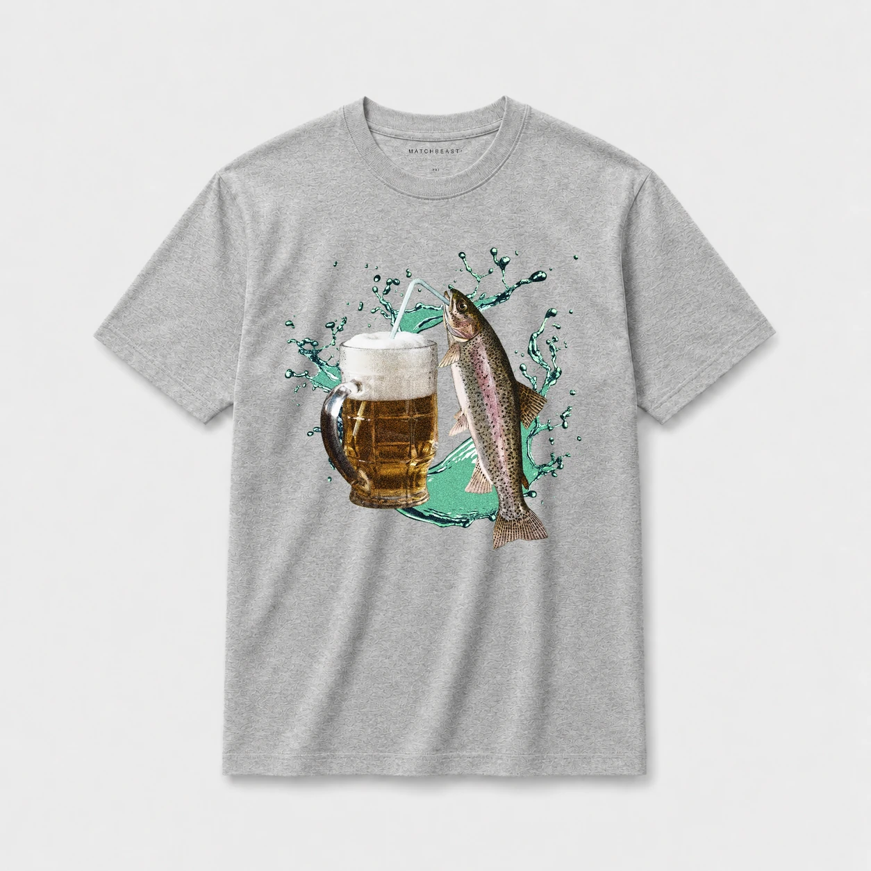 Trout beer 2 t shirt gray20trout beer 2.webp