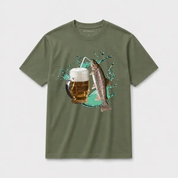 Trout beer 2 t shirt olive20green20trout beer 2.webp