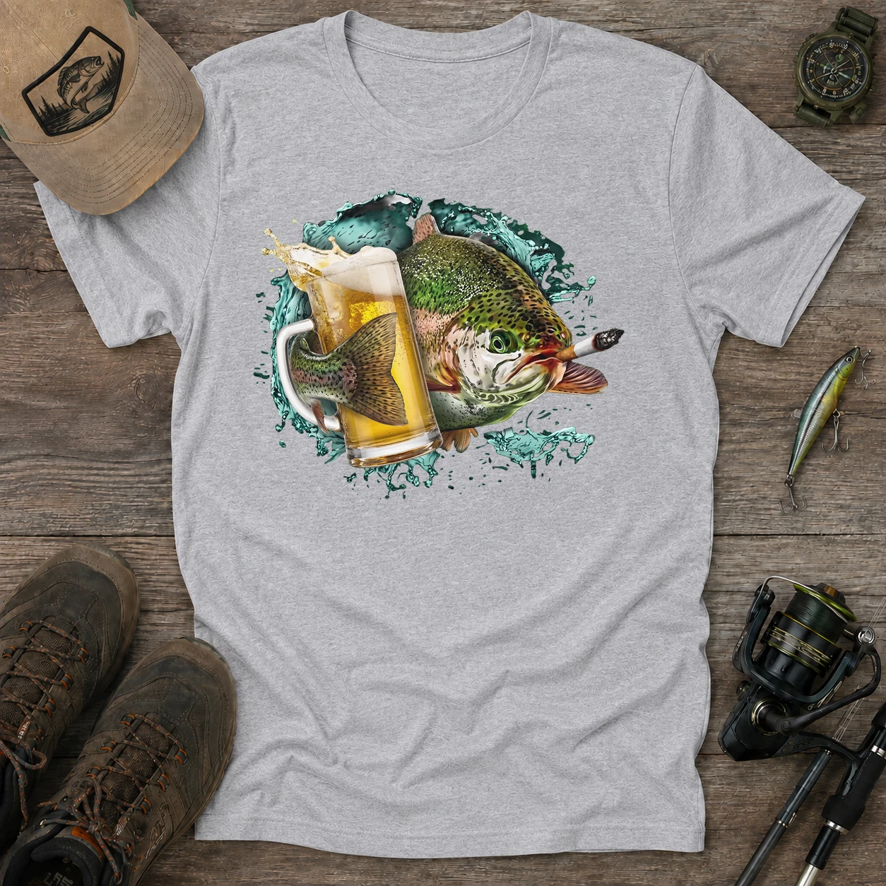 Trout cold catch t shirt gray20trout20cold20catch.webp