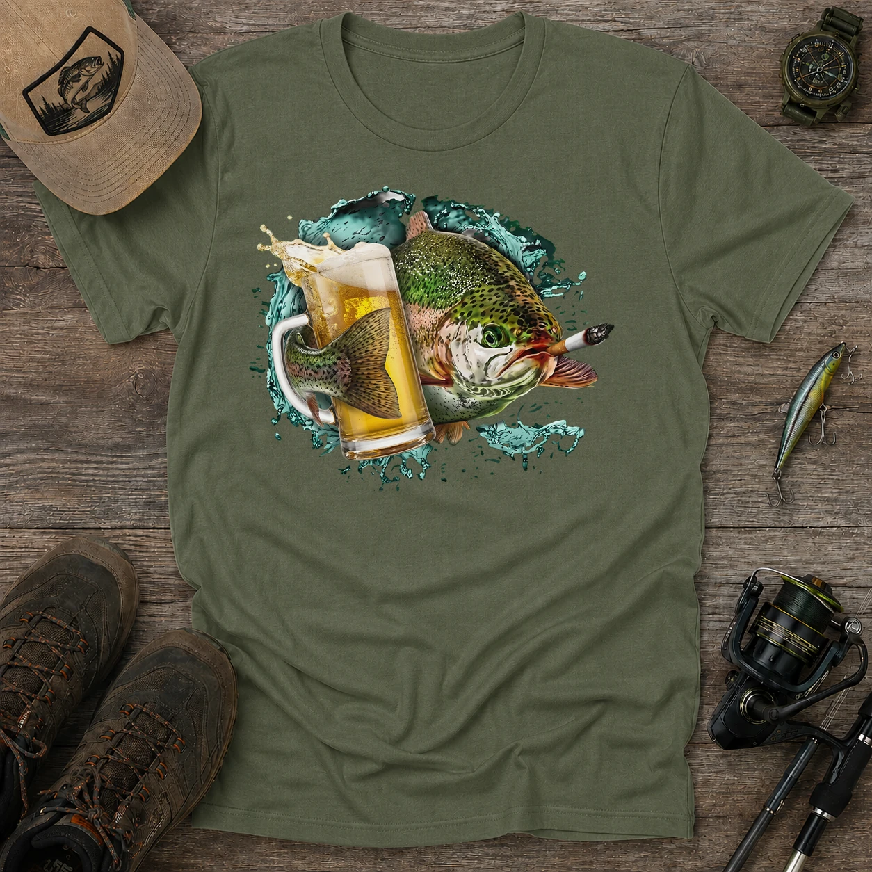 Trout cold catch t shirt green20trout20cold20catch.webp