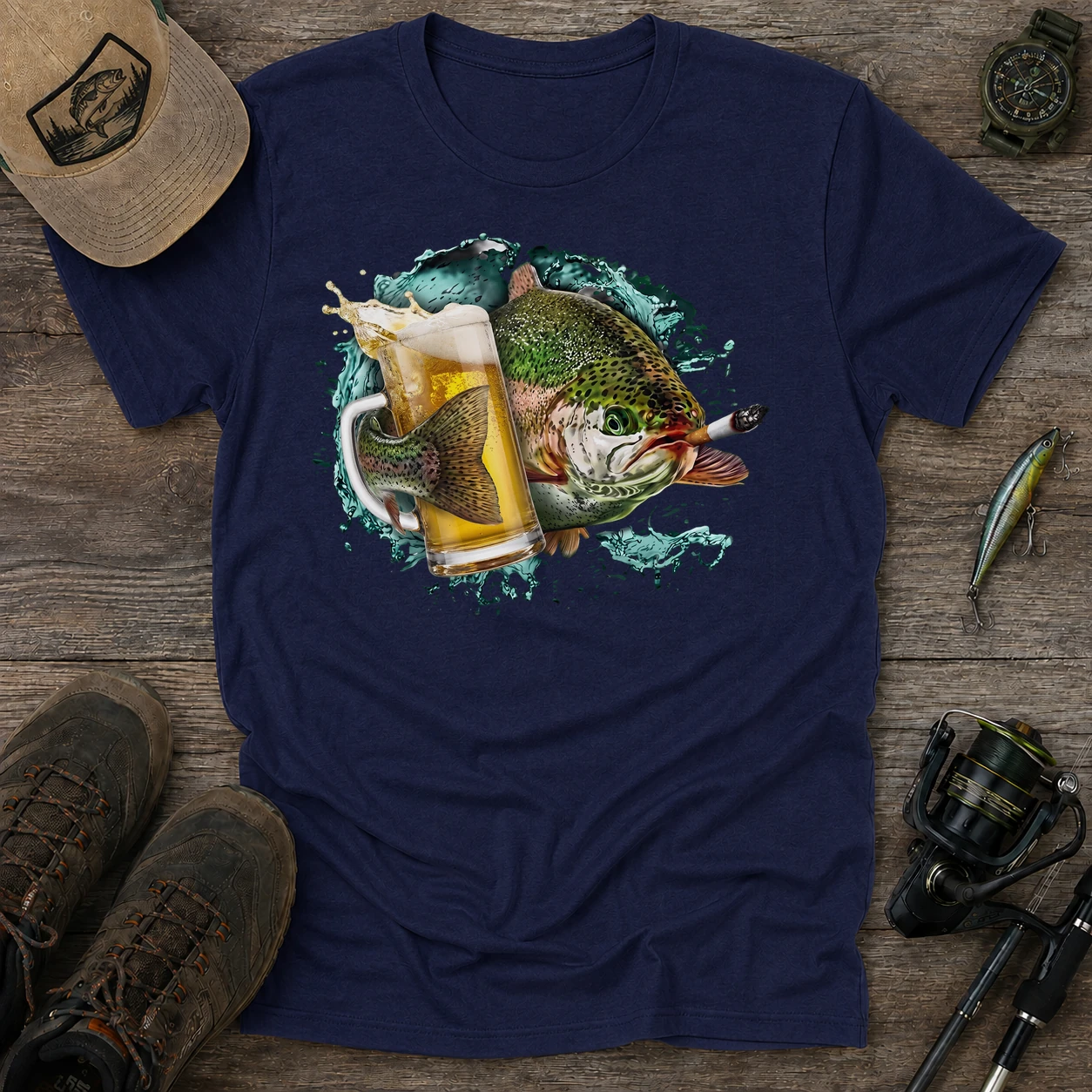 Trout cold catch t shirt navy20trout20cold20catch.webp