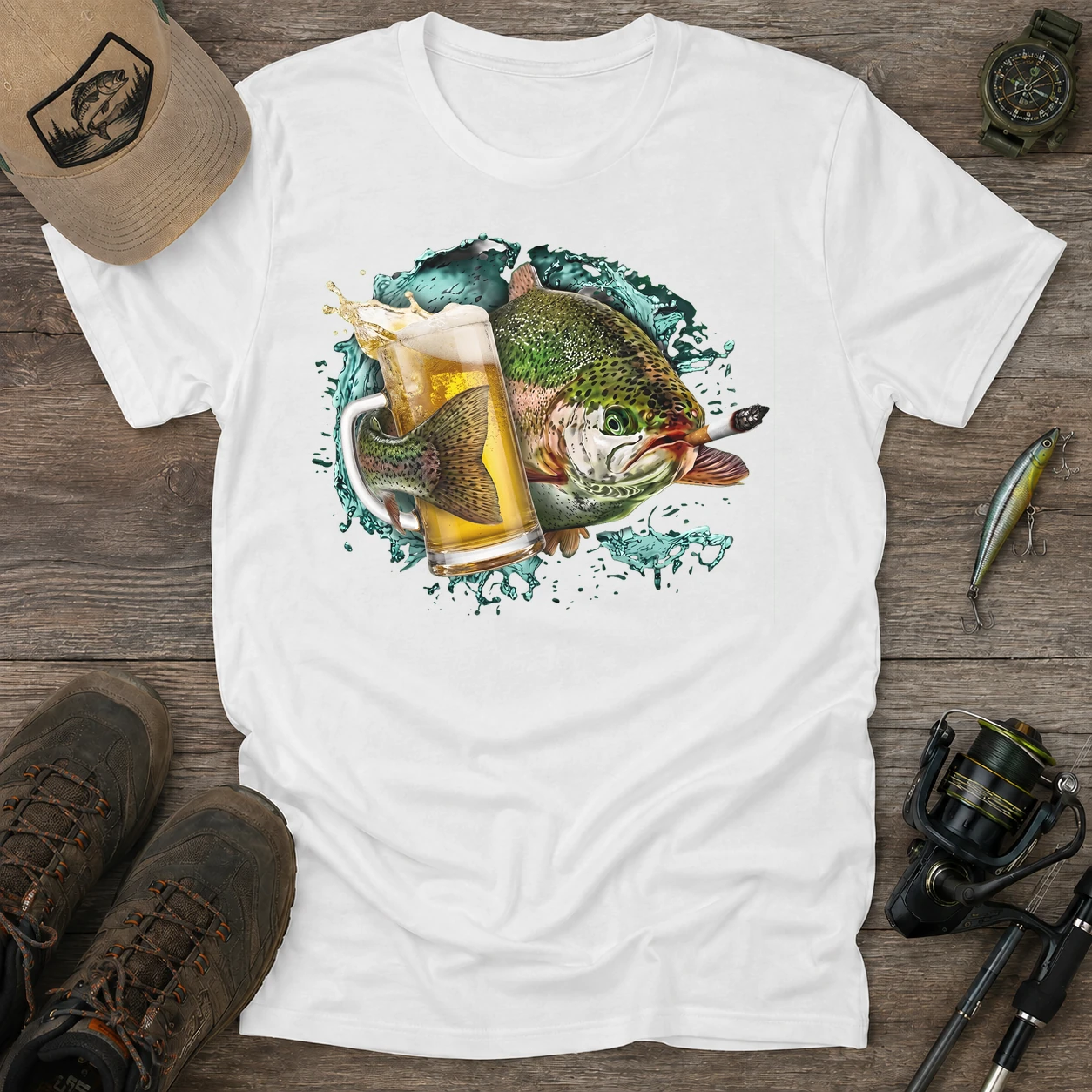 Trout cold catch t shirt white20trout20cold20catch.webp