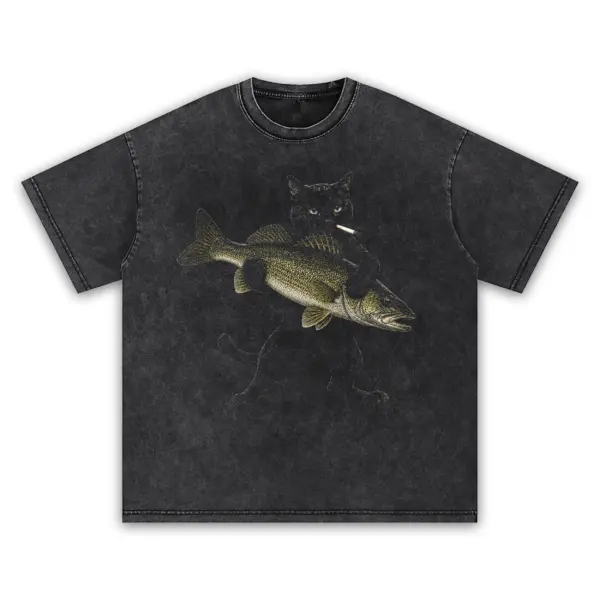 Walleye bandit t shirt washed20black20walleye20bandit.webp