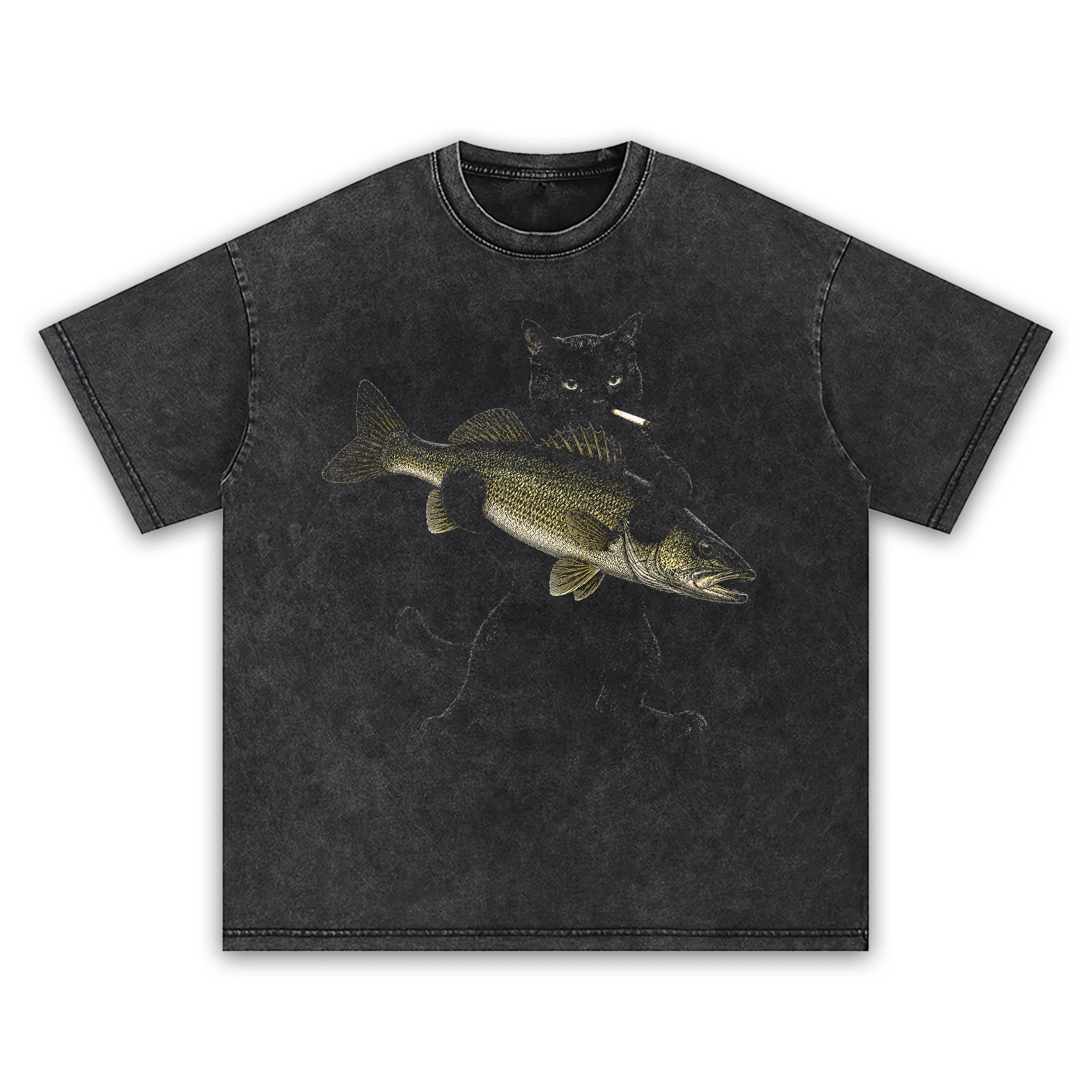 Walleye bandit t shirt washed20black20walleye20bandit.webp