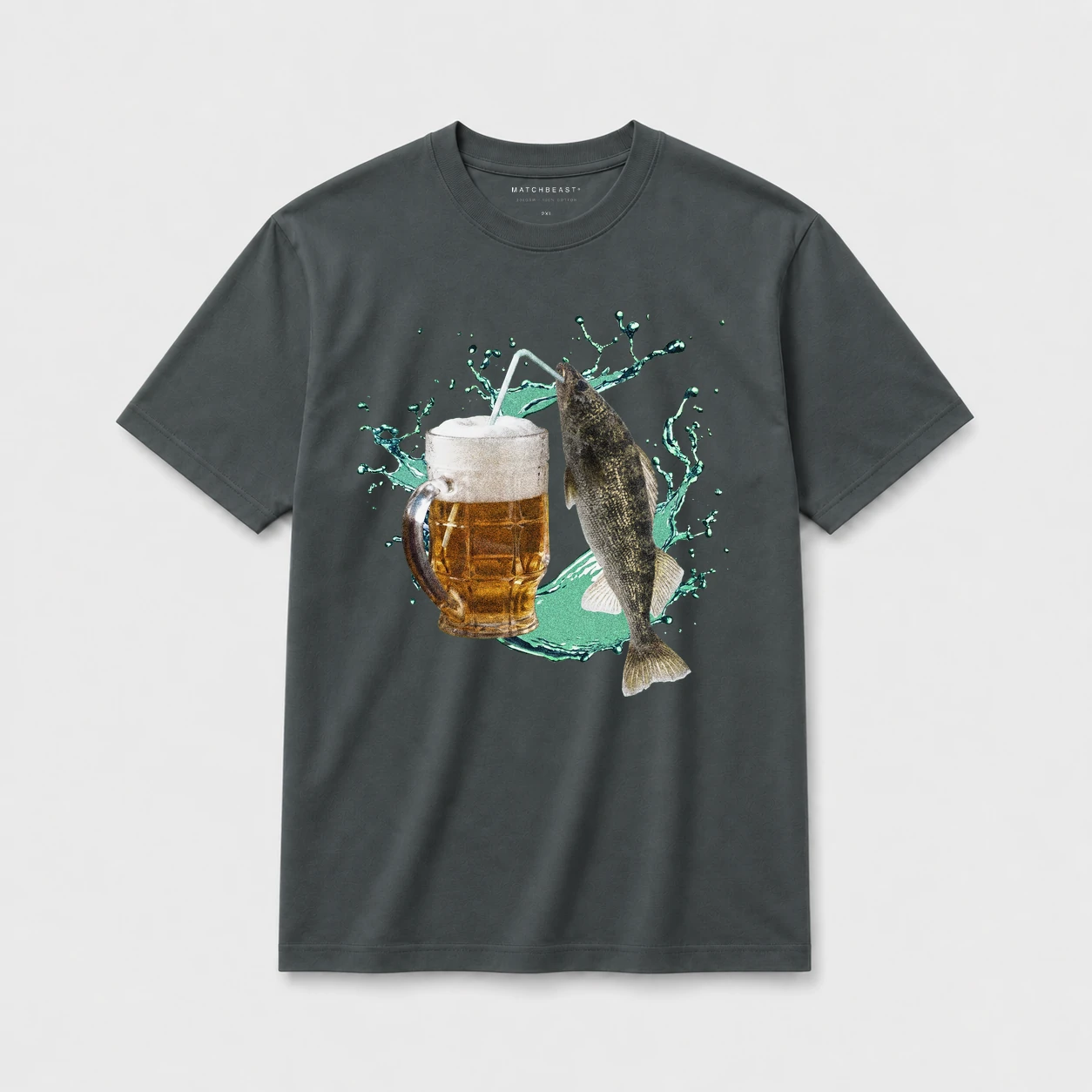 Walleye beer t shirt dark20gray20walleye beer.webp