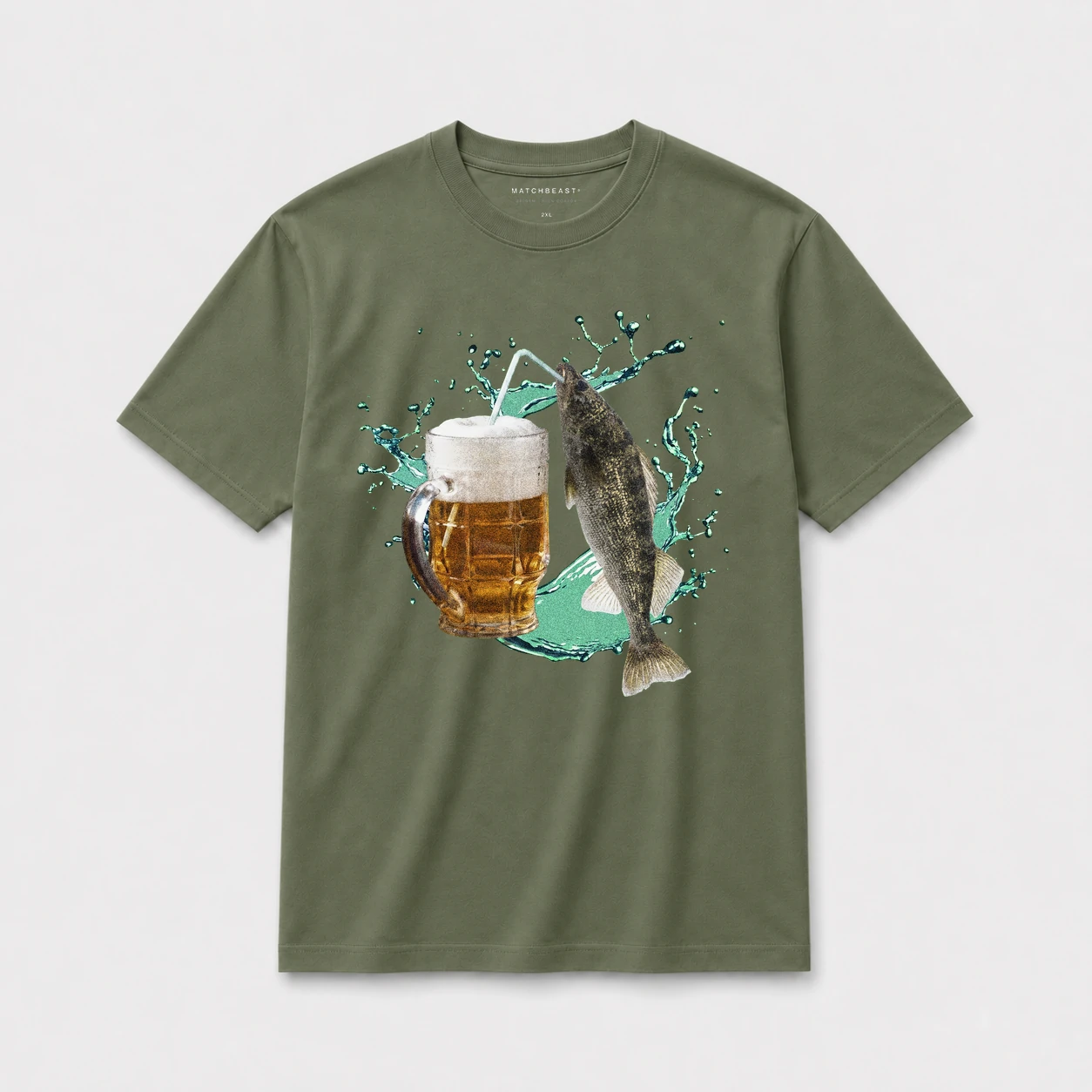 Walleye beer t shirt olive20green20walleye beer.webp