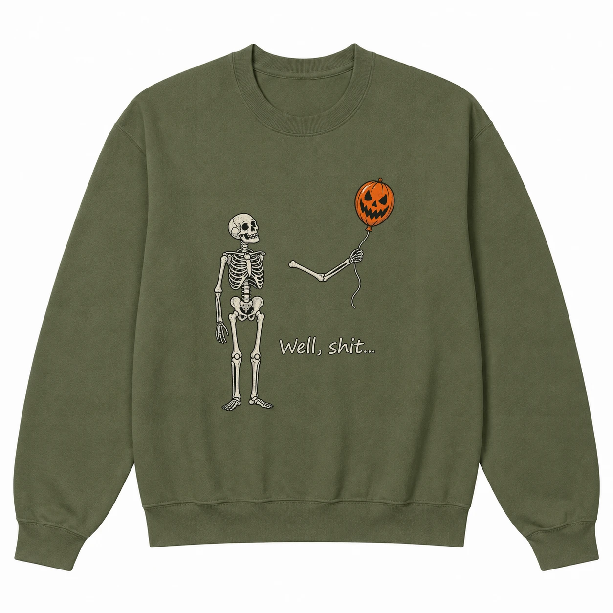 Wrong balloon skeleton sweatshirt olive20wrong20balloon20skeleton.webp