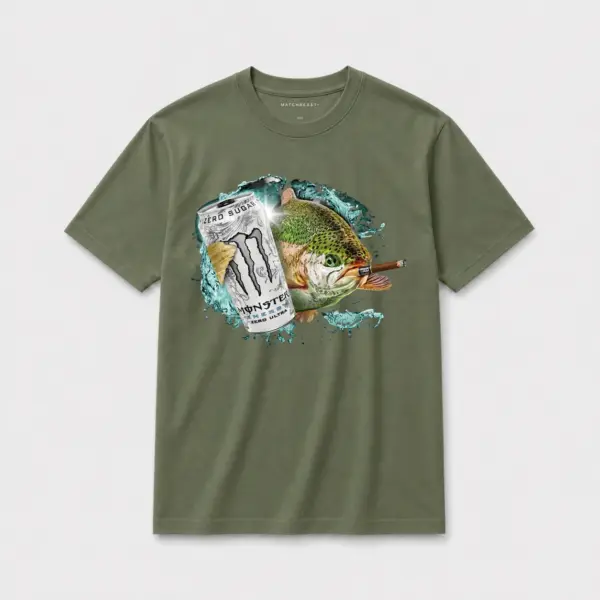 Zero sugar black and mild trout oversize tee olive20green20zero20sugar20black20and20mild20trout.webp