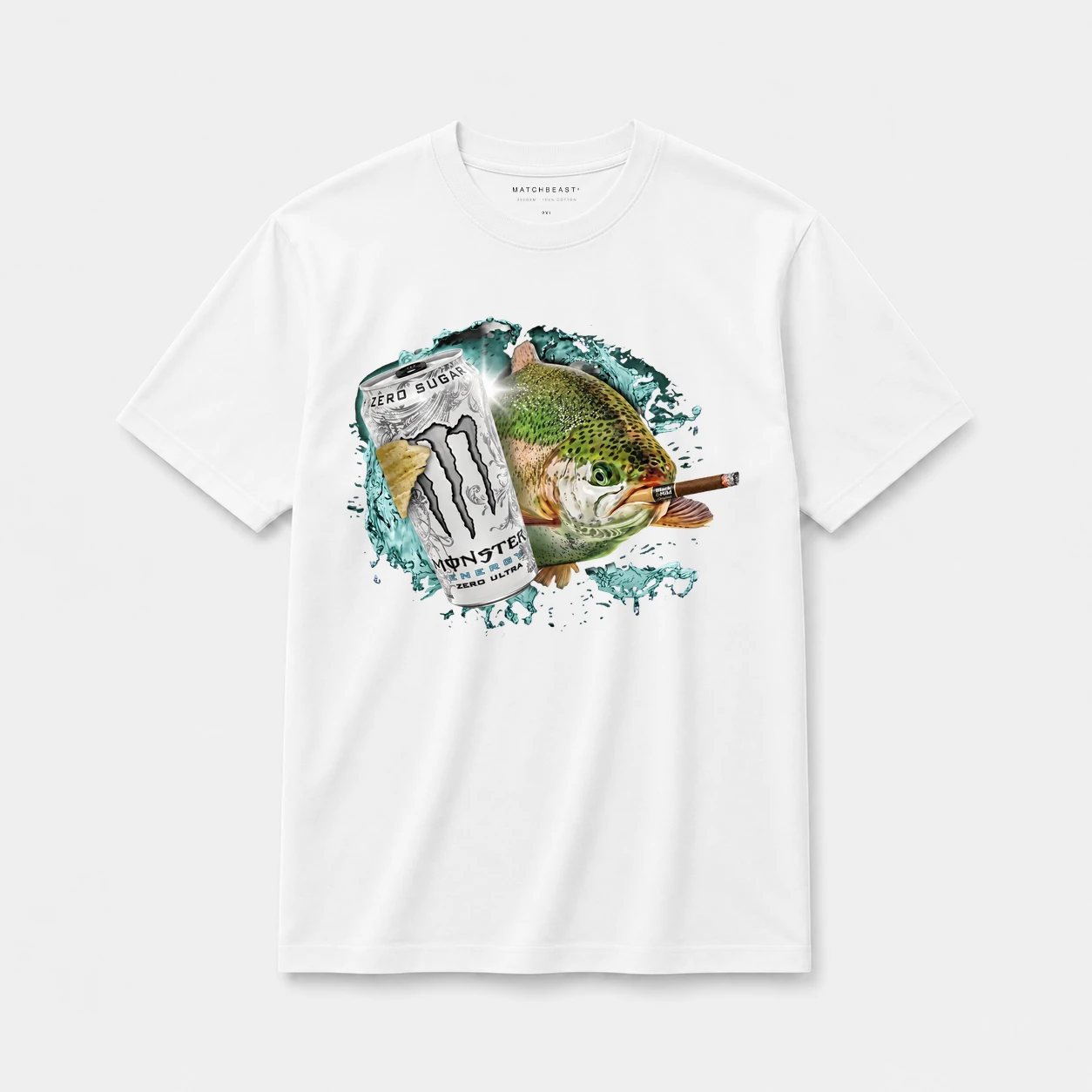 Zero sugar black and mild trout oversize tee white20zero20sugar20black20and20mild20trout.webp