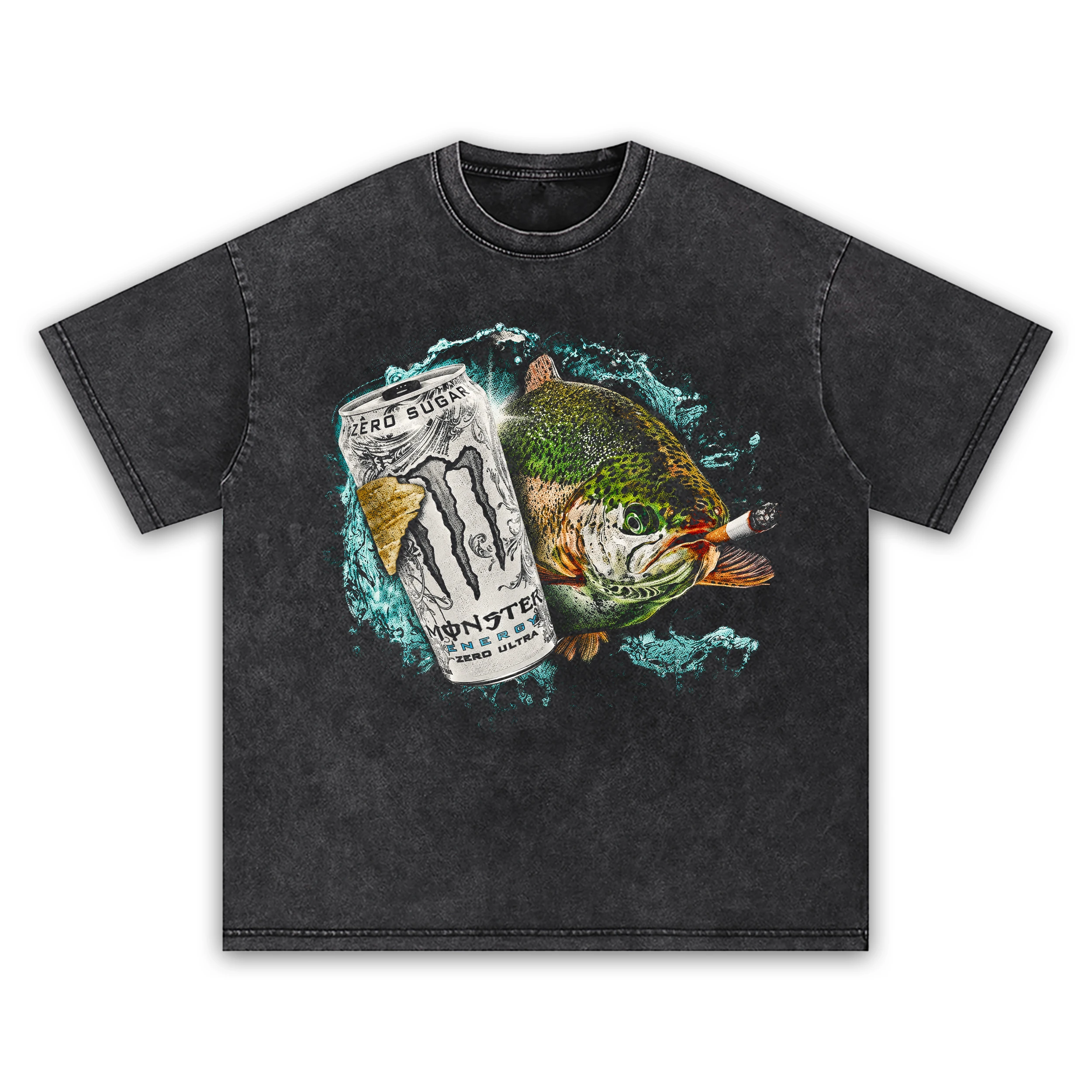 Zero sugar full send trout vintage t shirt zero20sugar20full20send20trout20vintage black.webp